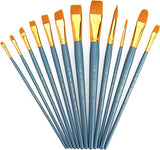 Royal Brush Manufacturing Royal and Langnickel Zip N' Close 12-Piece Brush Set, Medium Gold Taklon Royal Brush