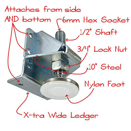 Desunia Super Heavy Duty Leveler Legs w/Lock Nuts - 4 Pack - WoodArtSupply