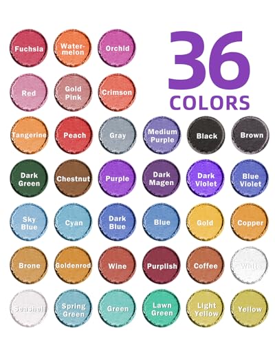 LET'S RESIN 36 Colors Mica Powder, Mica Pigment Powder for Epoxy Resin/UV Resin, Natural Colorant Dye for Soap/Candle Making, Lip Gloss,Nail Polish, - WoodArtSupply