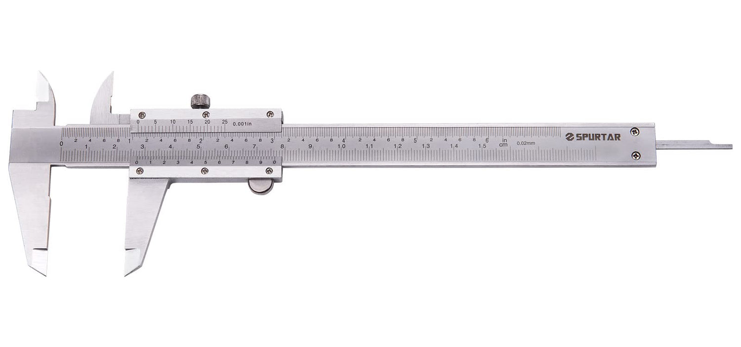 Spurtar Vernier Caliper, 6" Stainless Steel Non Digital Calipers, 0-6Inch/0-150mm Manual Micrometer Caliper, 0.02mm/0.001" High Precision Caliper, Spurtar