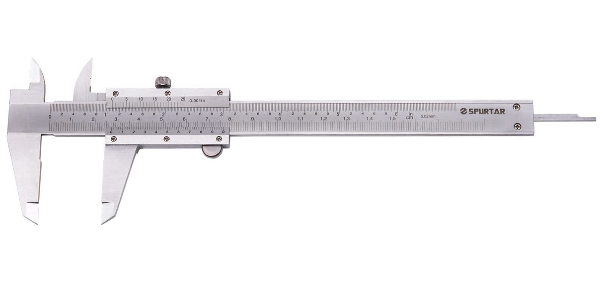 Spurtar Vernier Caliper, 6" Stainless Steel Non Digital Calipers, 0-6Inch/0-150mm Manual Micrometer Caliper, 0.02mm/0.001" High Precision Caliper, Spurtar