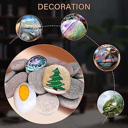 12PCS Rocks for Painting Extra Large River Rocks for Painting 4-5.4 Inches Smooth Flat Rocks for Painting Crafting Party DIY Decor Painting Stones