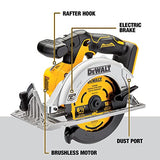 DEWALT 20V MAX* Circular Saw, 6-1/2-Inch, Cordless, Tool Only (DCS565B) DEWALT