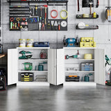 Metal Storage Cabinet with 2 Doors, Lockable Steel Storage Cabinet with 2 Doors and Adjustable Shelves, Steel Lockable File Cabinet, Locking Tool STANI