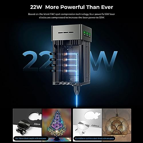 Creality Falcon 2 22W Laser Engraver,25000mm/min High Speed Laser Engraving Machine with Smart Air Assist,Flame Detection, Limit Switch, for Plywood - WoodArtSupply