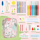 Katech Crochet Hooks Set with Crochet Case, 73-Piece Crochet Hooks Kit Knitting Accessories Ergonomic Aluminum Alloy Crochet Hook Colorful Crochet Katech