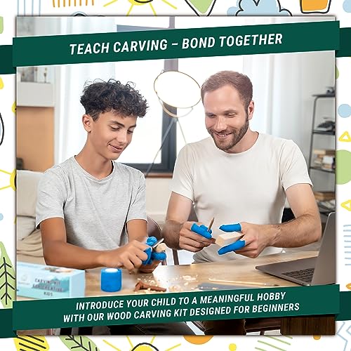 BeaverCraft Wood Carving Kit for Kids & Beginner DIY08 - Wood Whittling Kit for Kids Woodworking Starter Kit Hobby Kits for Boys Wood Crafts Projects BeaverCraft