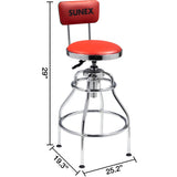 SUNEX TOOLS 8516 Hydraulic Shop Stool, High-Polished Chrome Finish, Hydraulic Seat Adjustment, Vinyl Padded Adjustable Seat and Backrest, Slip Sunex Tools