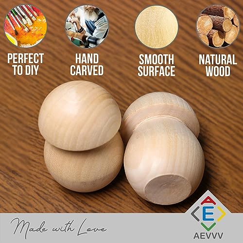 Set of 20 Unpainted Wooden Mushroom Craft Blanks - DIY Creative Kit - Natural Wood for Painting, Engraving, and Decorating - Home Decor Unfinished