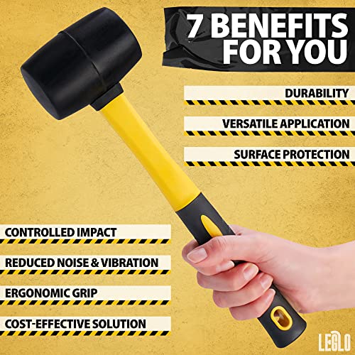 Rubber Mallet Hammer Wood Tools Woodworking - 24 Oz Camping Hammer Handle Soft Blow Mallet Hammer Rubber - Small Hammers For Crafts Tent Stake Hammer