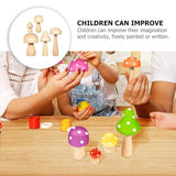 Kisangel 36 Pcs Unfinished Wooden Mushrooms Plain Craft Wood Wooden Ornaments for for Arts and Crafts Projects Decoration Kisangel