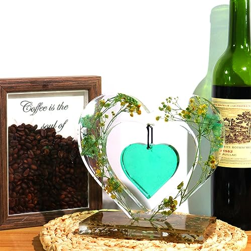 Japleed 2pcs Picture Frame Resin Mold, Heart Resin Mold for Photo Frame, Large Silicone Molds for Resin Casting, Heart Love Shape Epoxy Mold for DIY - WoodArtSupply