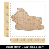 Lazy Pig Lounging Unfinished Wood Shape Piece Cutout for DIY Craft Projects - 1/8 Inch Thick - 4.70 Inch Size Sniggle Sloth