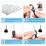 31Pcs Hand Drill Bits Set, SUNJOYCO Precision Pin Vise Rotary Tools with Micro Mini Twist Drill Bits (0.5-3.0mm) for Wood, Jewelry, Plastic, Craft SUNJOYCO