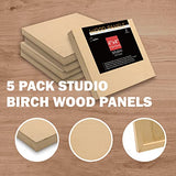 Unfinished Wood Boards Canvas for Painting, 5 Packs 3/4’’ Deep Cupohus 4’’ x 4’’ Wooden Cradled Panels for Pouring Art, Crfats, Paints and More Cupohus