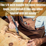 15 Pieces Wood Carving and Engraving Drill Bit Double Cut Carbide Rotary Burr Woodworking Drill Bits Set for DIY Woodworking, Drilling, Engraving, Honoson