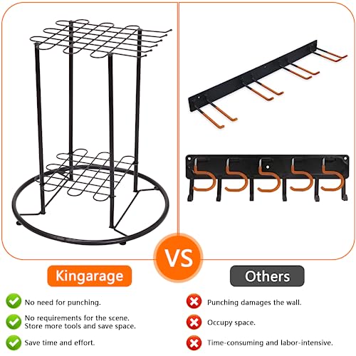 Garage Storage, Tool Storage Rack, Garage Organization, Organizes up to 40 Long-Handled Tools, Yard Tool Holder Organizer for Garage, Garden, Shed Kingarage