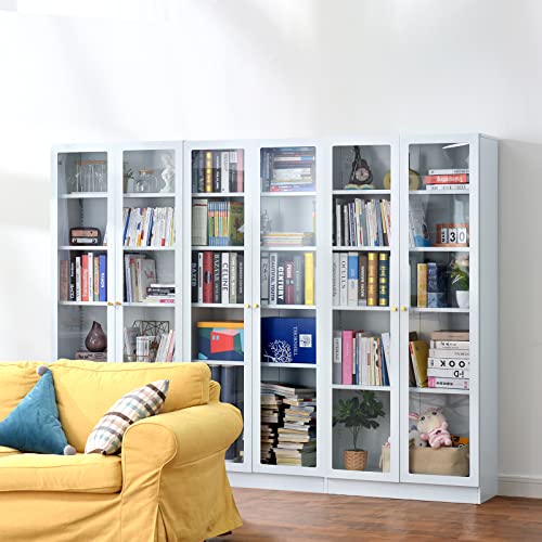 IRONMIX 72" Tall Metal Storage Cabinet with 5 Adjustable Shelves and Acrylic Doors for Home and Office IRONMIX