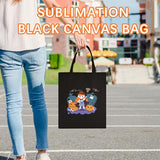 OKBA 10 PCS Tote bag,black canvas bags bulk, scrawl shopping bag，blank canvas tote bags for DIY craft and decorative craft 12.2 * 14.2 inches(31 * OKBA