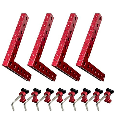 90 Degree Positioning Squares Right Angle Clamps 5.5" Aluminum Alloy Woodworking Carpenter Corner Clamping Tool for Picture Frame Box Cabinets