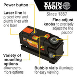 Klein Tools 93PTL Pocket Laser Level, Magnetic Bright Red Plumb Leveling and Alignment Tool, 3 Bubble Vials, 360-Degree Wall Attachment Klein Tools