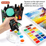 Shuttle Art Acrylic Paint, 18 Colors Acrylic Paint Pouches (120ml/4.06oz), Artist Grade Acrylic Paint Set, Rich Pigments, Non-Toxic for Artists, Shuttle Art