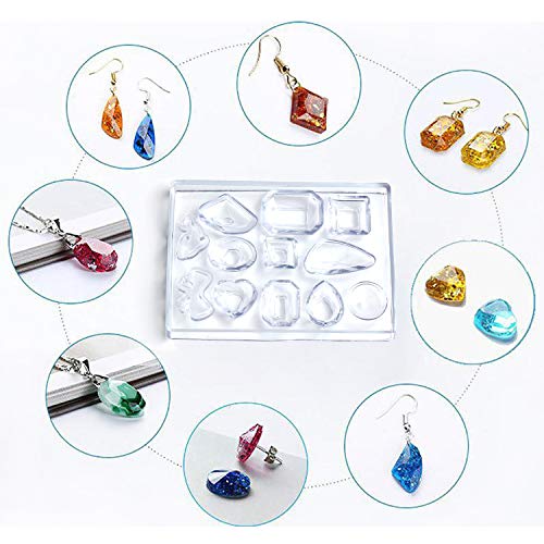 LET'S RESIN 198PCS Resin Jewelry Molds, with 8 Pairs Earring Resin Molds, Resin Earring Molds Silicone for Jewelry, Earring Hooks, Jump Rings, - WoodArtSupply