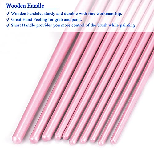 BOSOBO Paint Brushes Set, 2 Pack 20 Pcs Round Pointed Tip Nylon Hair Artist Acrylic Paint Brushes for Acrylic Oil Watercolor, Face Nail Art, BOSOBO