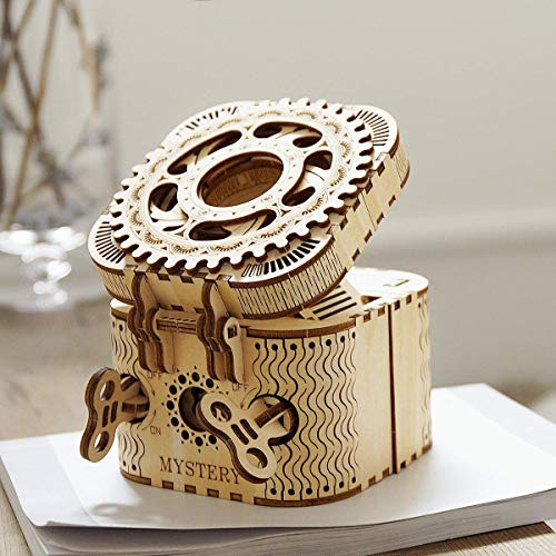 ROKR 3D Wooden Puzzle Mechanical Treasure Box Model DIY Brain Teaser Projects for Adult Kid Age 14+ - WoodArtSupply