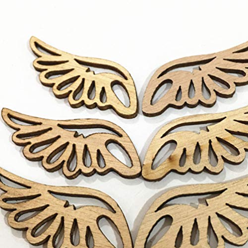 Amosfun Wood Slices Angel Wings Cutouts Craft DIY Ornaments for Birthday Christams Crafts Accessories 80pcs Amosfun