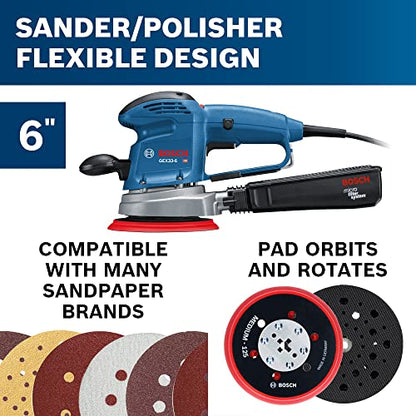 BOSCH GEX33-6N 6 In. Multi-Hole Random Orbit Sander/Polisher - WoodArtSupply