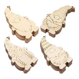 SEWACC Christmas Wood Gnome Hanging Ornaments 40pcs Unfinished Wood Gnome Cutouts Blank Graffiti Wood Slices for DIY Craft Decor SEWACC