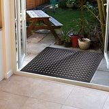 Rubber Floor Mats Door Mats Restaurant Kitchen Anti Fatigue Drainage Floor Mat Durable Non Slip Bar Floor Mats Used for Indoor Outdoor Wet Area Black Crablux