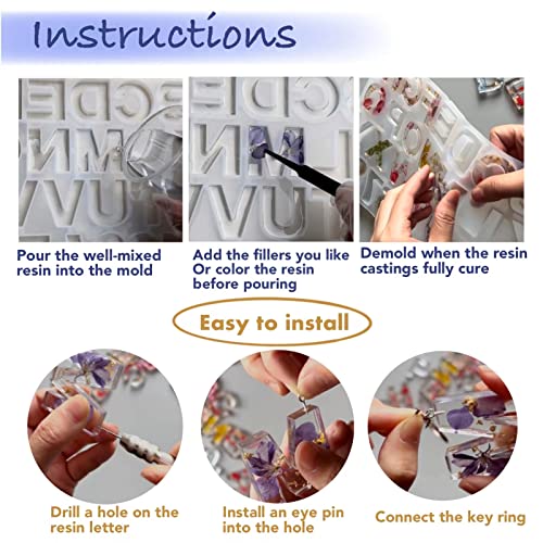 BooteeQue Resin Jewelry Molds, Earring Making Kit, Silicone Molds for Pendant, Keychain Charm Making and Earrings Necklaces Bag Charms DIY BooteeQue