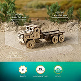 UGEARS Military Truck 3D Puzzle - Wooden Model Kit for Adults to Build - Mechanical Model Truck Car Making Kit - 3D Jigsaw Puzzle Wood Off-Road Car - UGEARS