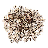 SEWACC Kids Toys Wood Crafts Unfinished Wood Alphabet Letters 200pcs 15mm English Letters Wooden Slice Unfinished Wood Crafts for DIY Craft SEWACC