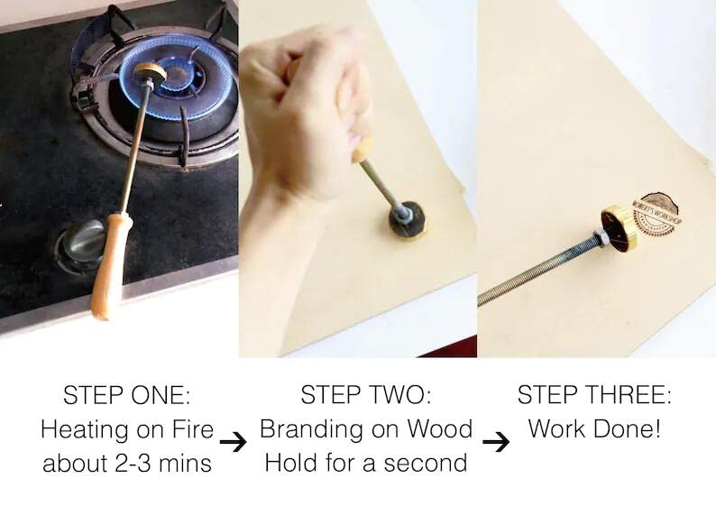 Customised Versatile Wood Branding Iron - Perfect Gift for Dads, Woodworkers & BBQ Enthusiasts (1") Generic