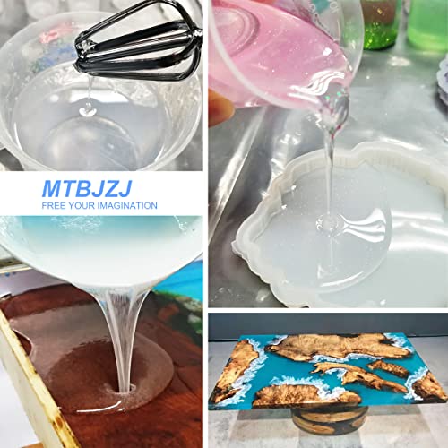 Epoxy Resin 2 Gallon Kit - Crystal Clear Epoxy Resin That Self Levels for Jewelry Casting Molds DIY, Arts & Crafts, Bars, Tabletop Art 1:1 Ratio(1 MTBJZJ