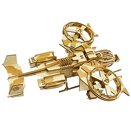 3D Wooden Puzzles Laser Engraving DIY Safe Assembly Constructor Kit Toy for Teens and Adults (Fighter) Wewinn