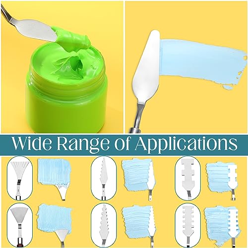 Lasnten 27 Pcs Palette Knife Set Stainless Steel Painting Knife Set Wood Handle Paint Spatula Color Mixing Acrylic Paint Tools for Canvas Oil Acrylic Lasnten