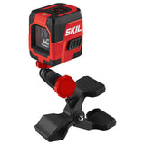 SKIL 50ft. Red Self-Leveling Cross Line Laser Level with Horizontal and Vertical Lines, Rechargeable Lithium Battery with USB Charging Port, Clamp & Skil