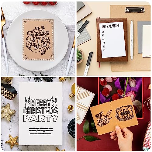 REALIKE Dual Tip Pens for Cricut Maker 3/Maker/Explore 3/Air 2/Air, Black Pens Set of 7 Pack Dual Tip Marker Fine Point Pen Writing Drawing REALIKE