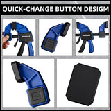 Bar Clamps for Woodworking,NOEAIKE 4-Pack Wood Clamps 12 Inch Light Duty One-Handed Woodwoking Clamps,Quick Grip/Spreader Clamps Set 150LBS Load NOEAIKE