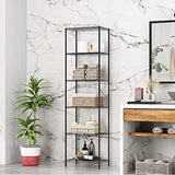 HOMEFORT 6-Tier Wire Shelving, 6 Shelves Unit Metal Storage Rack, Durable Organizer, Perfect for Pantry Closet Kitchen Laundry Organization (Black) HOMEFORT