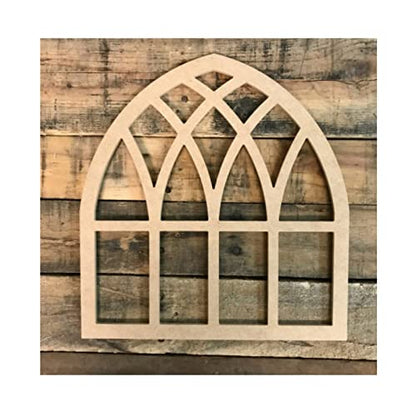 Cathedral Window Wood Craft,Unfinished Wooden Cutout Art,DIY Wood Sign, Inspirational Farmhouse Wall Plaque,Rustic Home Decor for Grandpa Papa Dad - WoodArtSupply