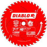 Freud D0740A Diablo 7-1/4 40 Tooth ATB Finishing Saw Blade with 5/8-Inch Arbor, Diamond Knockout, and PermaShield Coating Freud