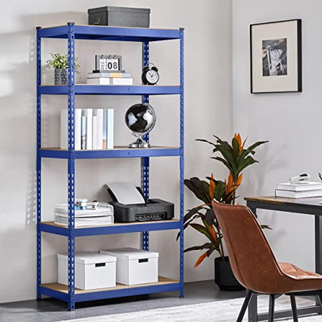 Topeakmart 5-Tier Utility Shelves, Metal Storage Shelves Garage Shelving Unit Adjustable Garage Storage Shelves Storage Racks Heavy Duty Shed Topeakmart