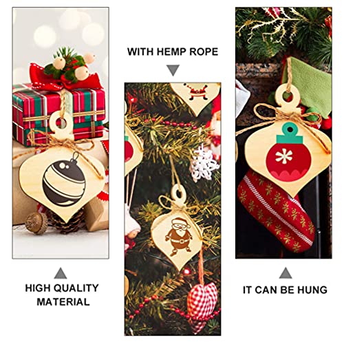 VOSAREA 50pcs Wooden Sign Pendant Ornaments for Gifts Unfinished Wood Cutouts Wood Heart Embellishments Heart Wood Cutout Natural Wood Slices Hanging VOSAREA