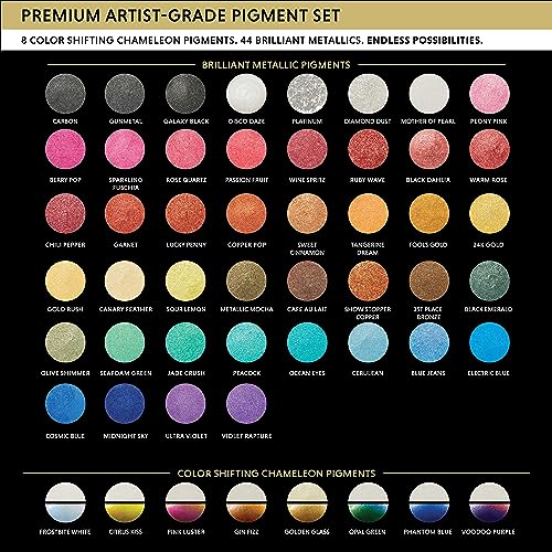 Chameleon Mica Powder for Epoxy Resin - 52 Colors Set - 0.10 Oz (3gr) - Mica Pigment for Resin Art, Soap Making, Epoxy, Slime & Candle Dye - Mica - WoodArtSupply