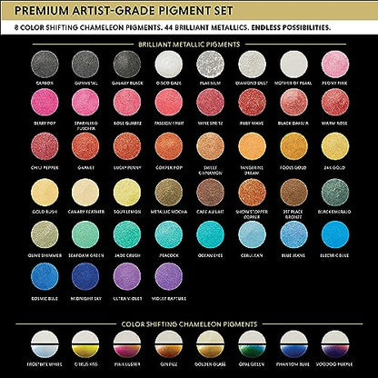 Chameleon Mica Powder for Epoxy Resin - 52 Colors Set - 0.10 Oz (3gr) - Mica Pigment for Resin Art, Soap Making, Epoxy, Slime & Candle Dye - Mica - WoodArtSupply